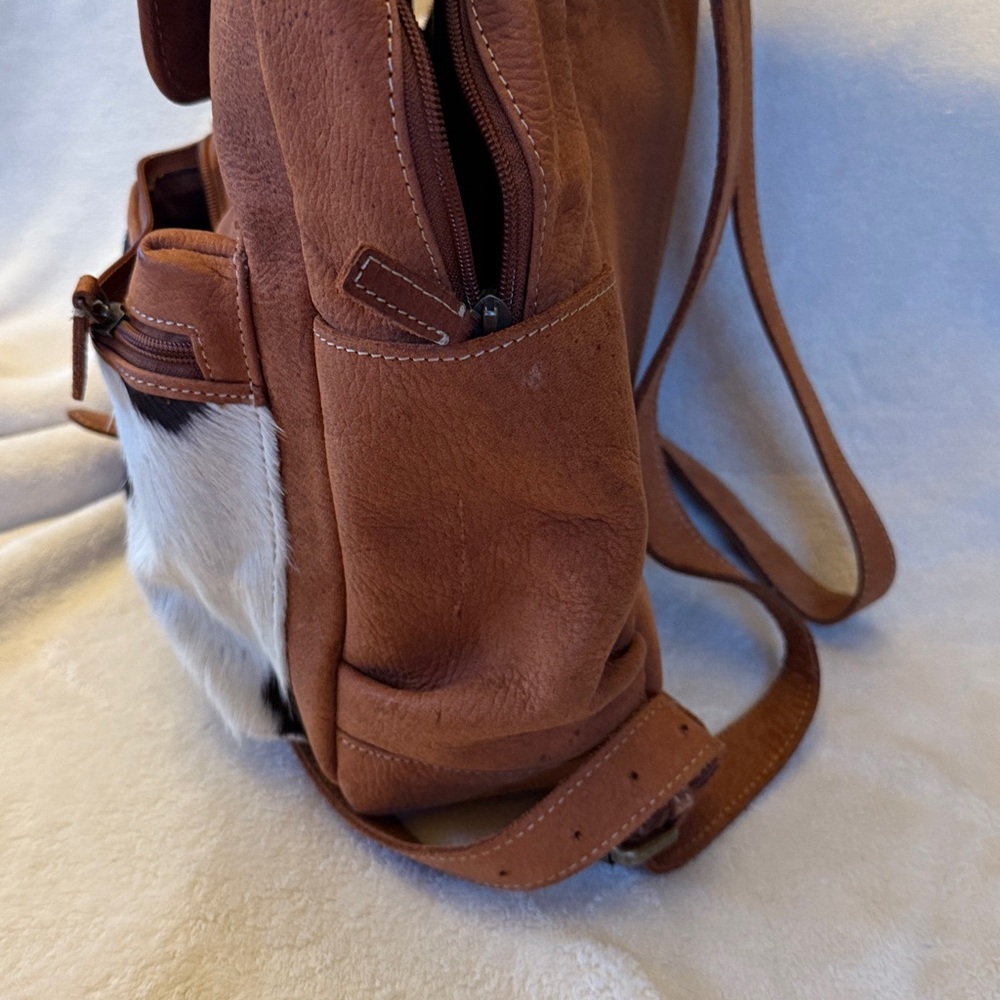 Cowhide Backpack. Euc - image 5